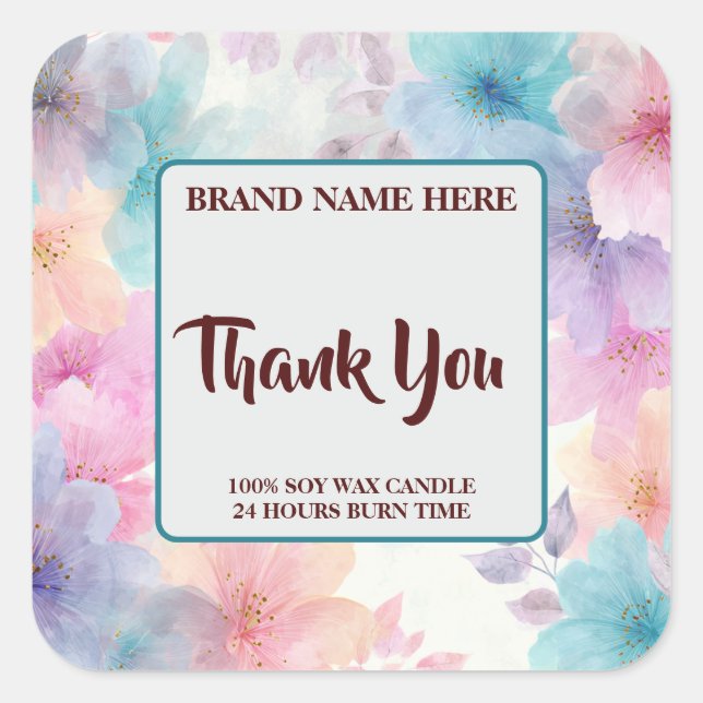 Thank You Candle Label – Elegant Gift Sticker (Devant)