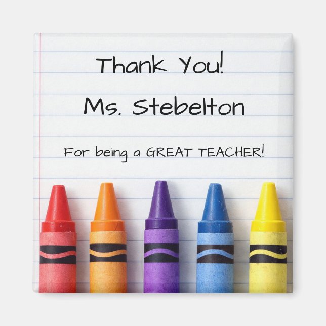 Thank You Crayons Teacher Appreciation Magnet (Devant)