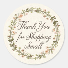 Thank You for Shopping Small Round Sticker 