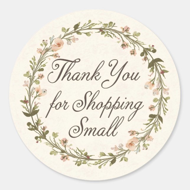 Thank You for Shopping Small Round Sticker  (Devant)