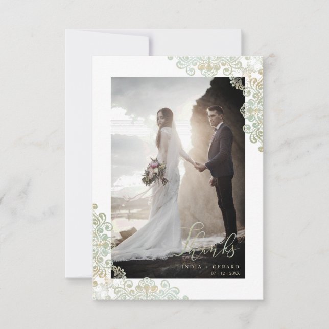 Thank You Guests Just Married Lace  Photo Wedding (Devant)