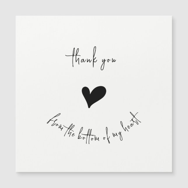 Thank You Heart Minimalist Magnetic Card (Devant)