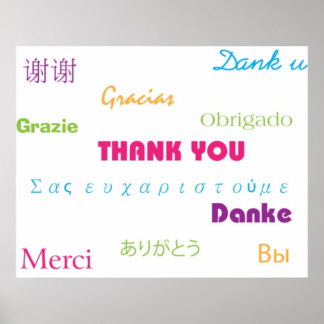 Thank You in Many Languages Poster (Devant)