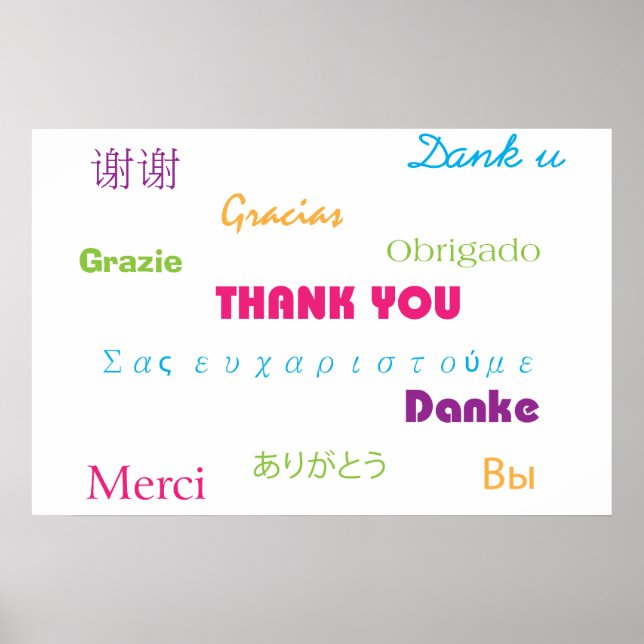 Thank You in Many Languages Poster (Devant)