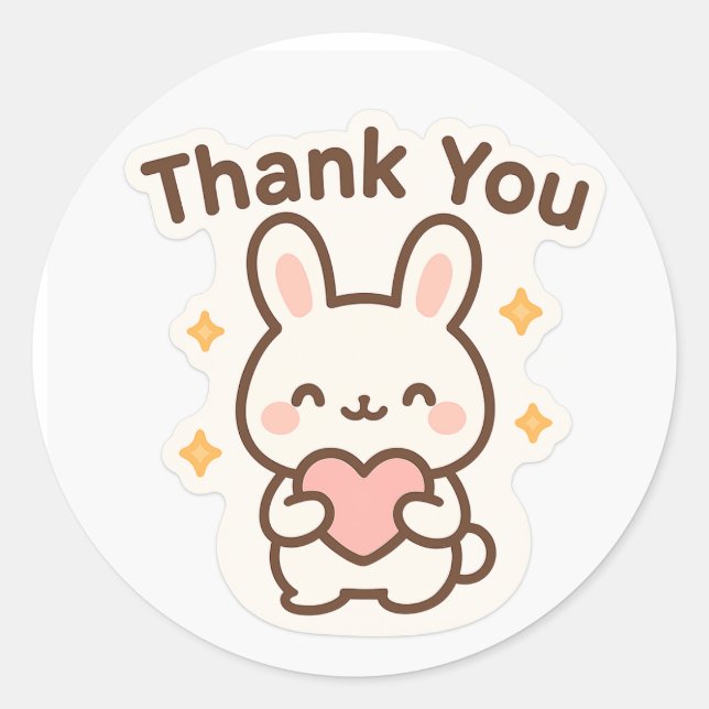 Thank You Kawaii Bunny Sticker (Devant)