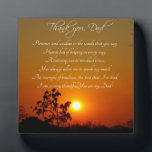 "Thank You, papa" Poem Poem Poem Plaque<br><div class="desc">Lovely tree and sunset with poem thanking Dad for everything. Great for Father's Day ou birthday. Photographe original par Cherie Haines. Original poem par Cherie Haines.</div>