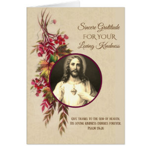 Thank You Sacred Heart Jesus Autumn Flowers
