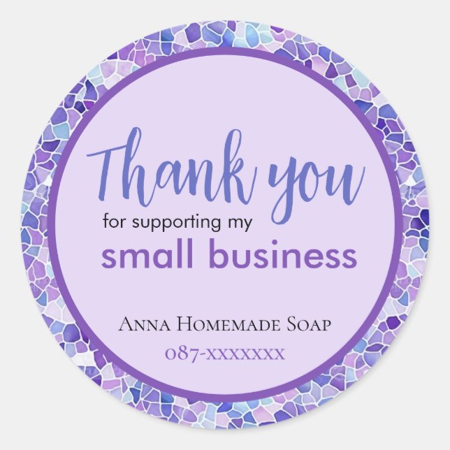 Thank You Small Business Customized Sticker (Devant)