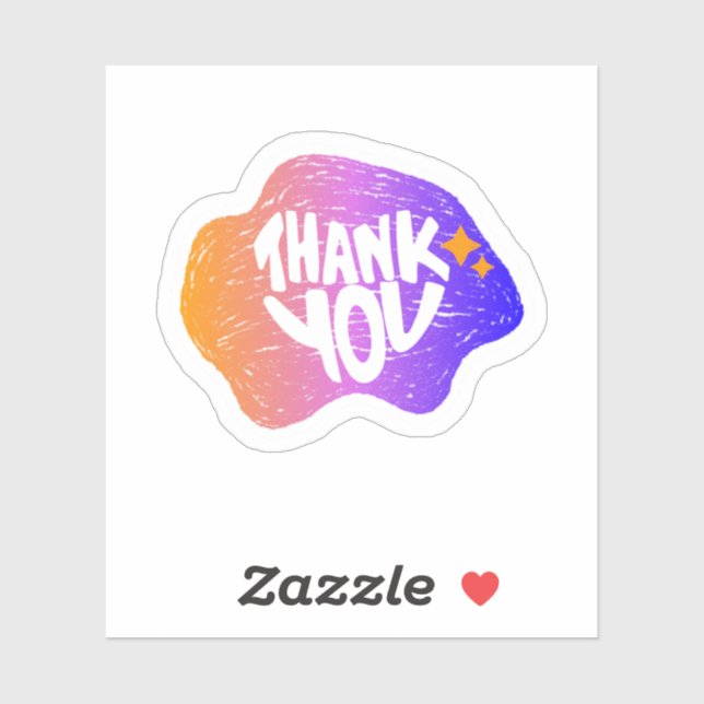  Thank You Sticker – Hand Lettering Gradient Style (Feuille)