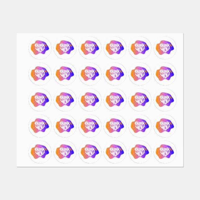 Thank You Sticker – Hand Lettering Gradient Style (Feuille)