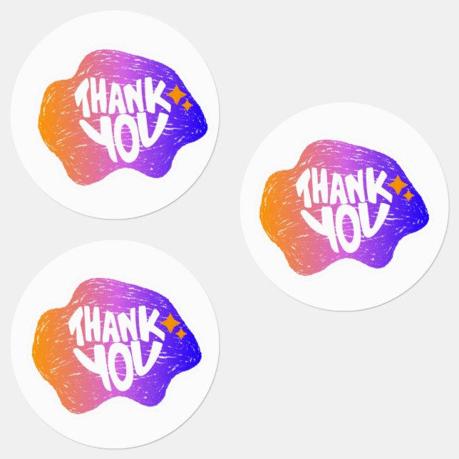 Thank You Sticker – Hand Lettering Gradient Style (Groupe)