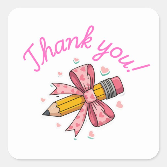 Thank You Sticker, Teacher Stickers (Devant)