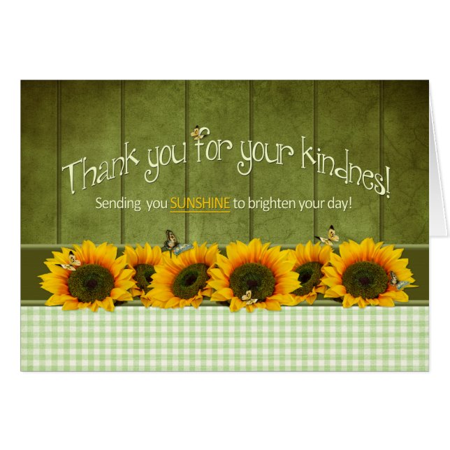 Thank You - Sunflowers and butterflies (Devant horizontal)