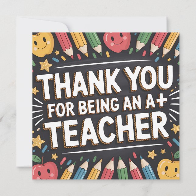 Thank you Teacher Appreciation card (Devant)