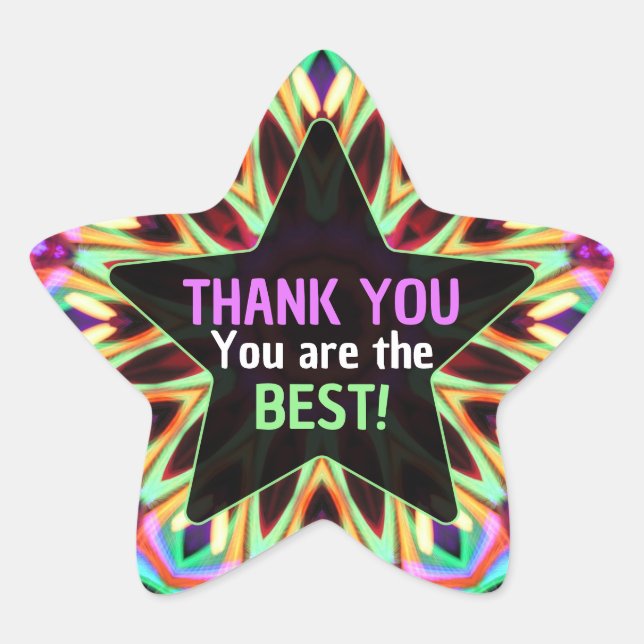 Thank You the Best Colorful Star Sticker (Devant)