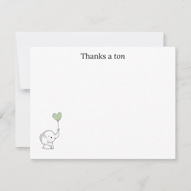 “Thanks a Ton” Thank You Note Card (Devant)