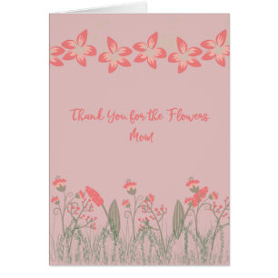 Thanks for Flowers Mom, Card. Peachy Flowers