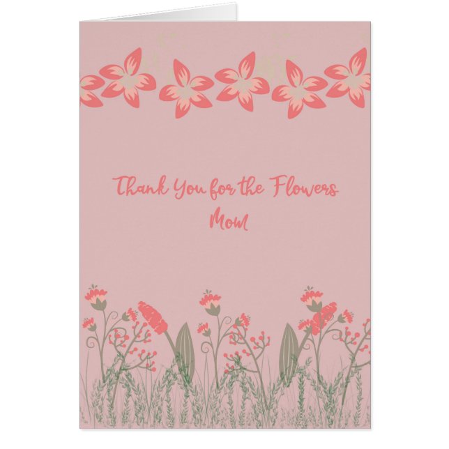 Thanks for Flowers Mom, Card. Peachy Flowers (Devant)