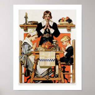 "Thanksgiving 1648". Affiche vintage d'art