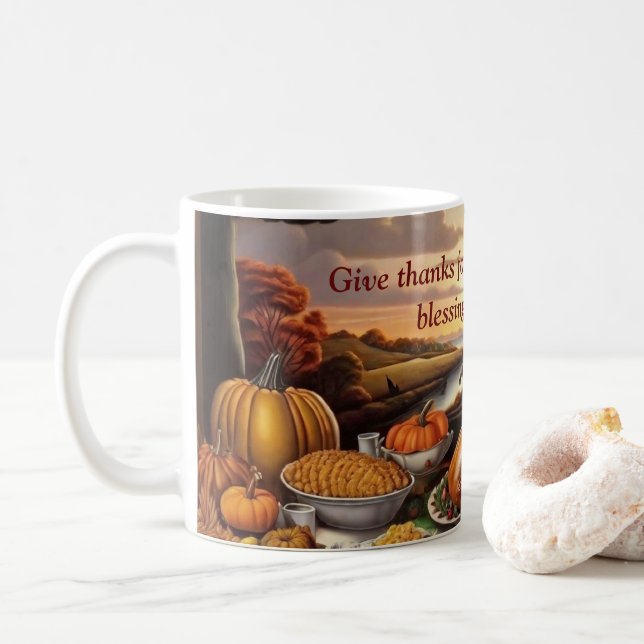 Thanksgiving Abundance Coffee Mug (Avec donut)