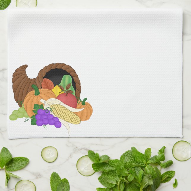 Thanksgiving Automne Cornucopia Serviette de cuisi (Plié)