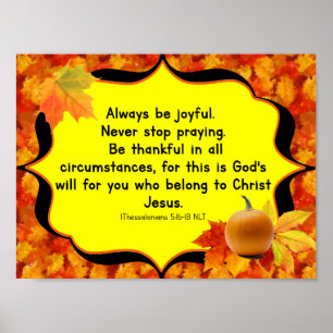 Thanksgiving Autumn Bible verse poster