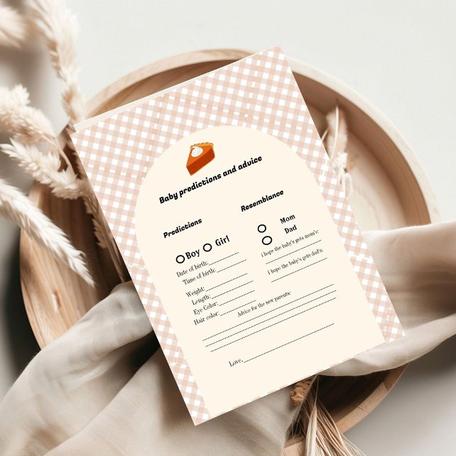 Thanksgiving baby prédiction Baby shower jeu Carte (Créateur téléchargé)