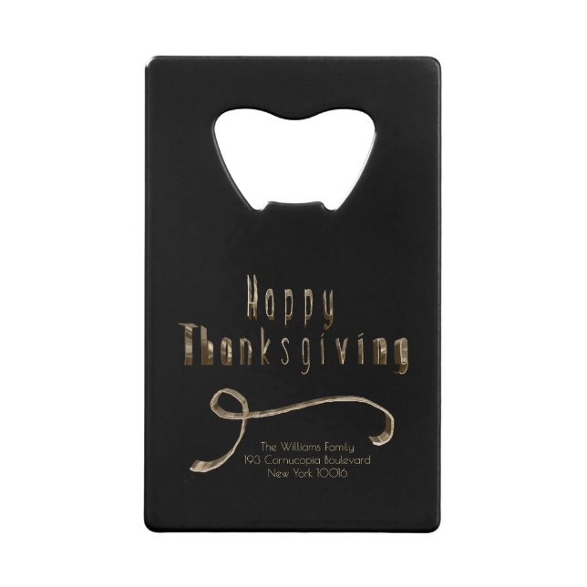 Thanksgiving Black Gold Elegant Script Typographie (Devant)