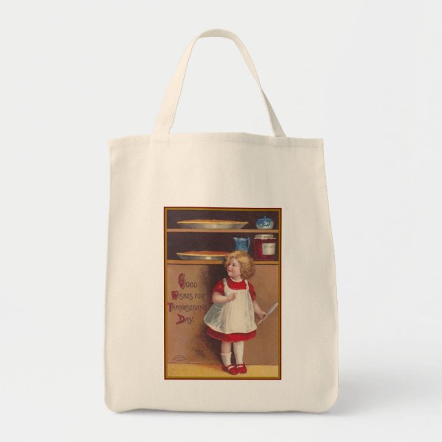 Thanksgiving Canvas Grocery Tote Bag (Devant)
