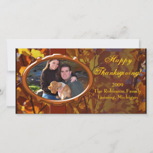 Thanksgiving Carte photo d'automne, Salutation per