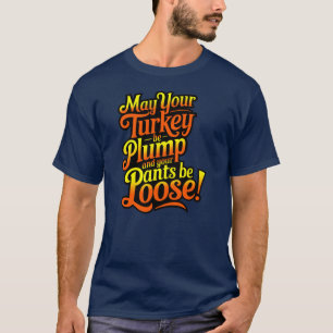 Thanksgiving, Cartoon Farmer Turkey, T-Shirt