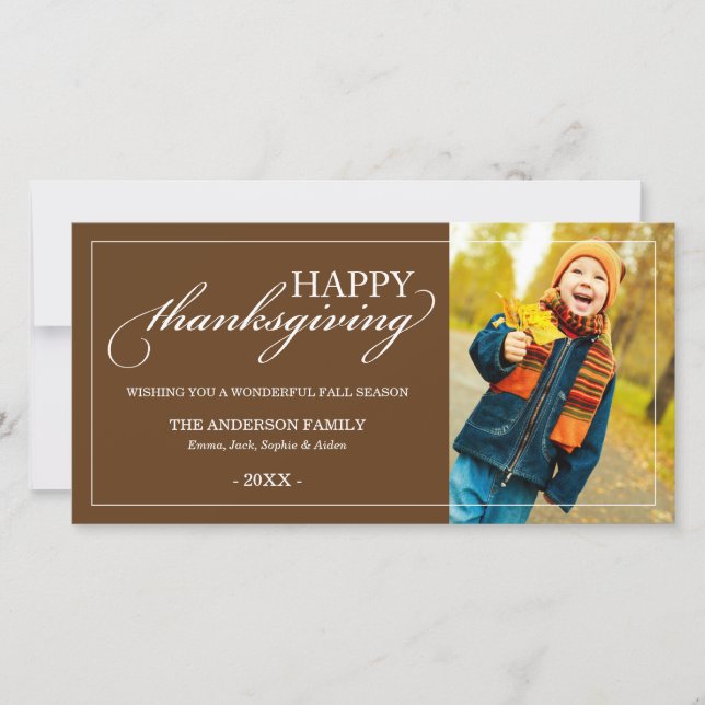 THANKSGIVING CLASSIQUE | Carte photo de chute (Devant)