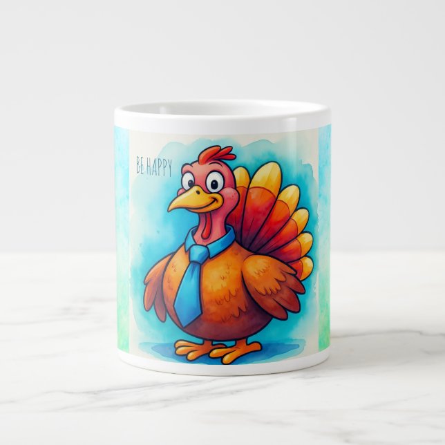 Thanksgiving, Cute Turkey, Giant Coffee Mug (Devant)