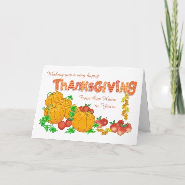 Thanksgiving De Notre Carte De Vacances Citrouille (Devant)