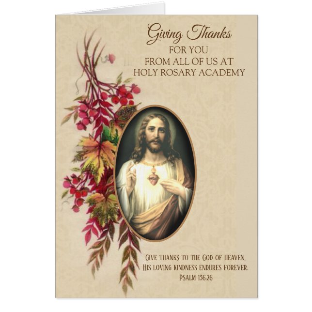 Thanksgiving de tous les nous coeur sacré de Jésus (Devant)