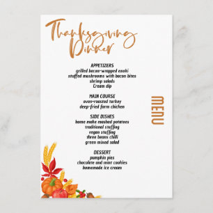 Thanksgiving dîner menu style 06.retro fall