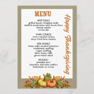 Thanksgiving dîner menu style 08.retro fall