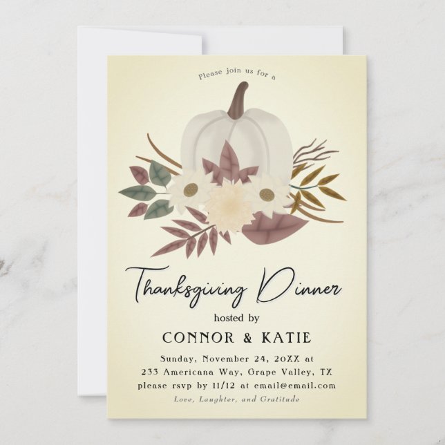 Thanksgiving Dinner Invitation 2024 (Devant)