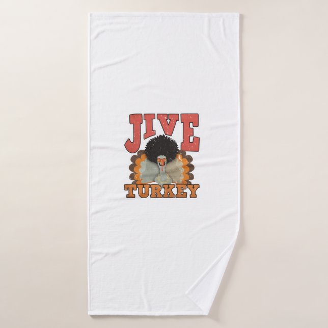 Thanksgiving & Fall Apparel, Jive Turquie - Retro  (Serviette de bain)