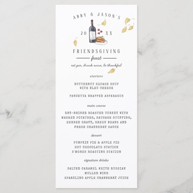 Thanksgiving Feader Custom Dinner Menu (Devant)