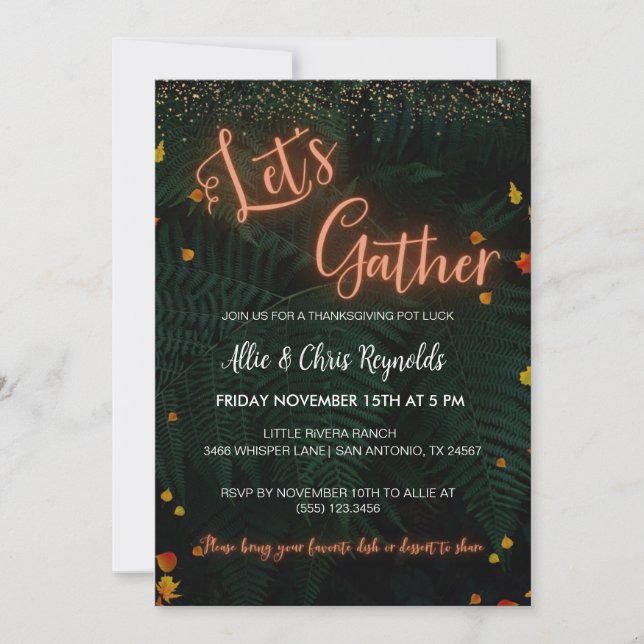 Thanksgiving Friendsgiving Editable Invitation (Devant)