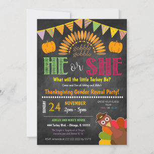 Thanksgiving Genre Reveal Party Invitation