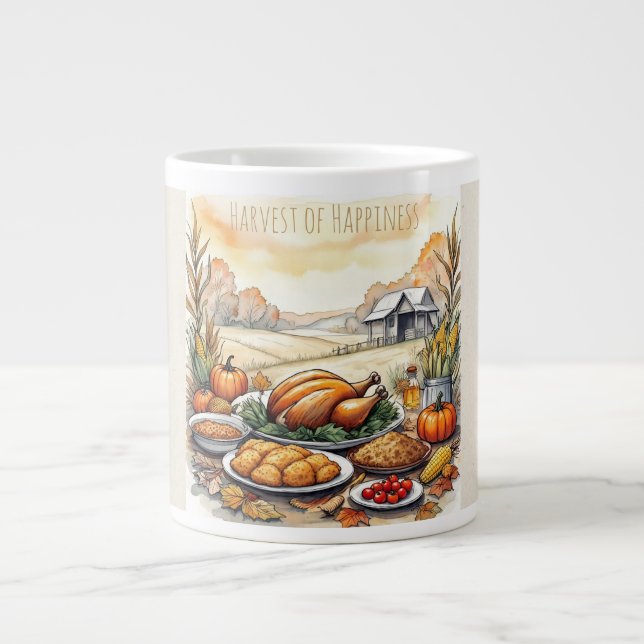 Thanksgiving, Harvest of Happiness Specialty Mug (Devant)