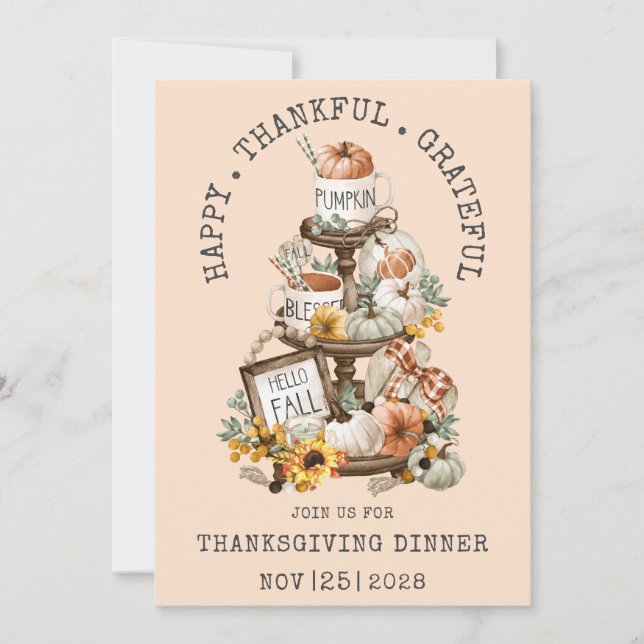 Thanksgiving Hello Fall Dinner Invitation (Devant)
