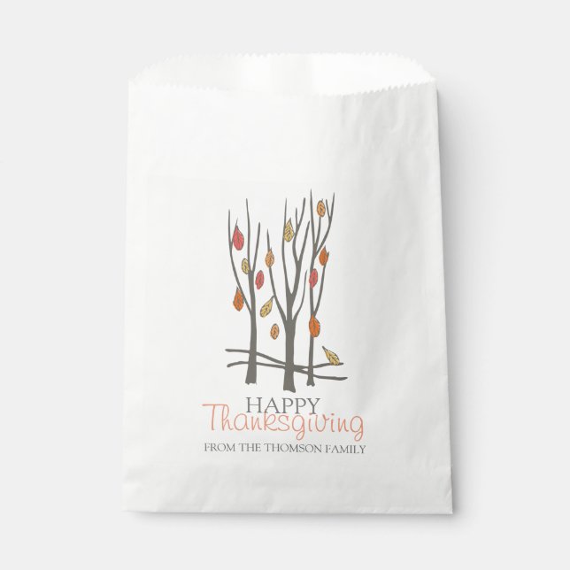 Thanksgiving hiver arbre personnalisées sacs cadea (Devant)