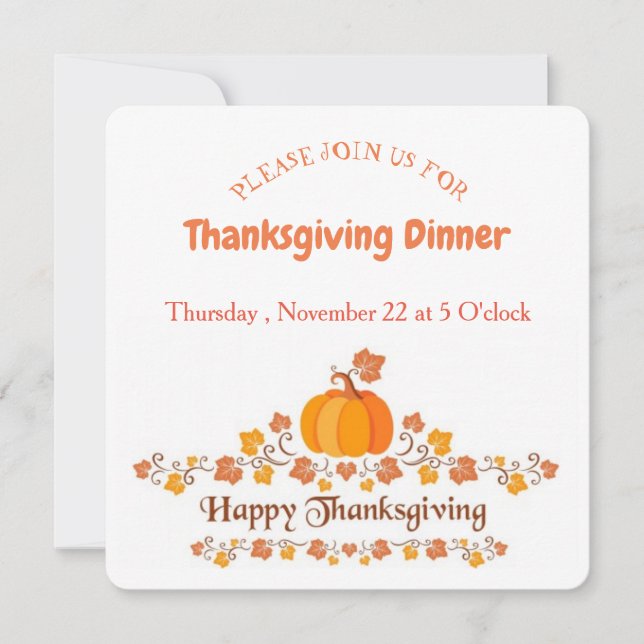 thanksgiving invitation card (Devant)