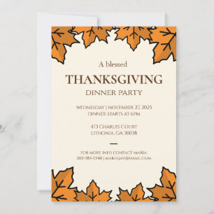 Thanksgiving Invitation – Printable Potluck Invt