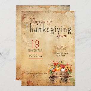 Thanksgiving Invitation Russe Citrouille Panier