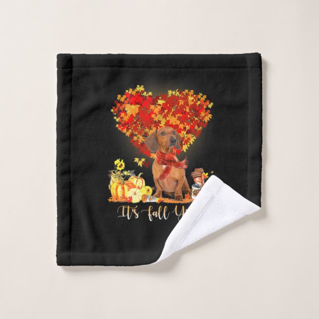Thanksgiving It's Fall Y'all Dachshund (Gant de toilette)