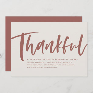 Thanksgiving mauve de script Thanksgiving invitati